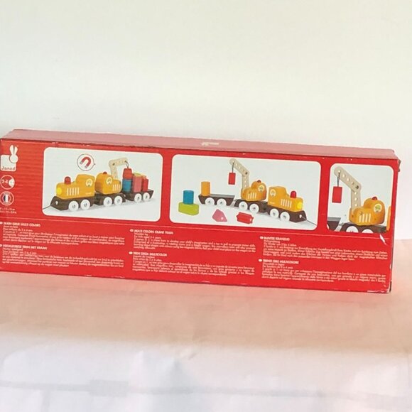 Janod Multi Color Crane Train with Safety Magnetic Blocks 2 Games in 1 Age 2+ - Picture 9 of 11